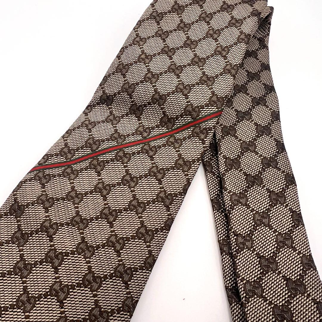 ✨美品✨GUCCI GG柄　ネクタイ　現行タグ　蜂　シェリーライン