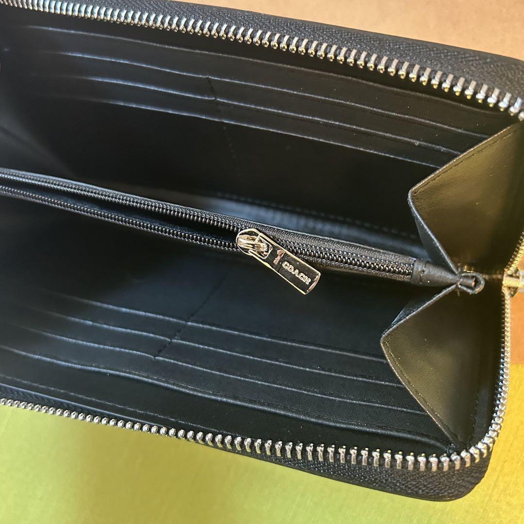 新品 COACH コーチ 長財布 ブラック 正規品 メンズ シグネチャー