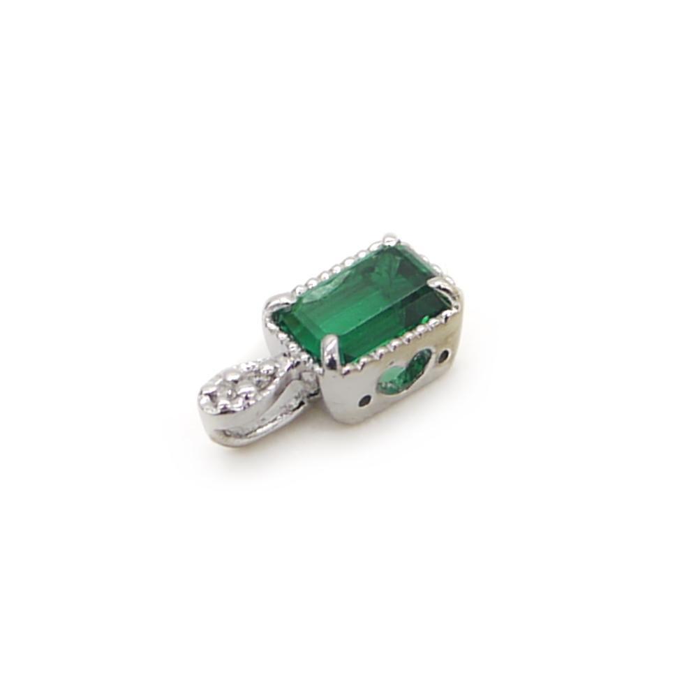 K18WG エメラルド ダイヤモンド 18金 ネックレストップ Y04346