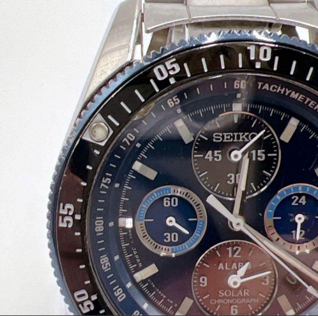 稼働品☆ セイコー　ソーラーCHRONOGRAPH 腕時計 V172-0AD0