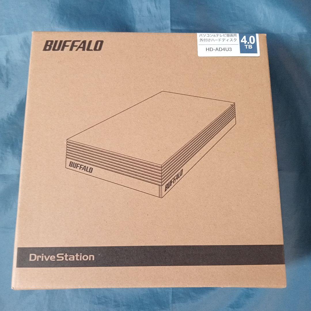 外付けハードディスク 4TB【バッファロー　HD-AD4U3】