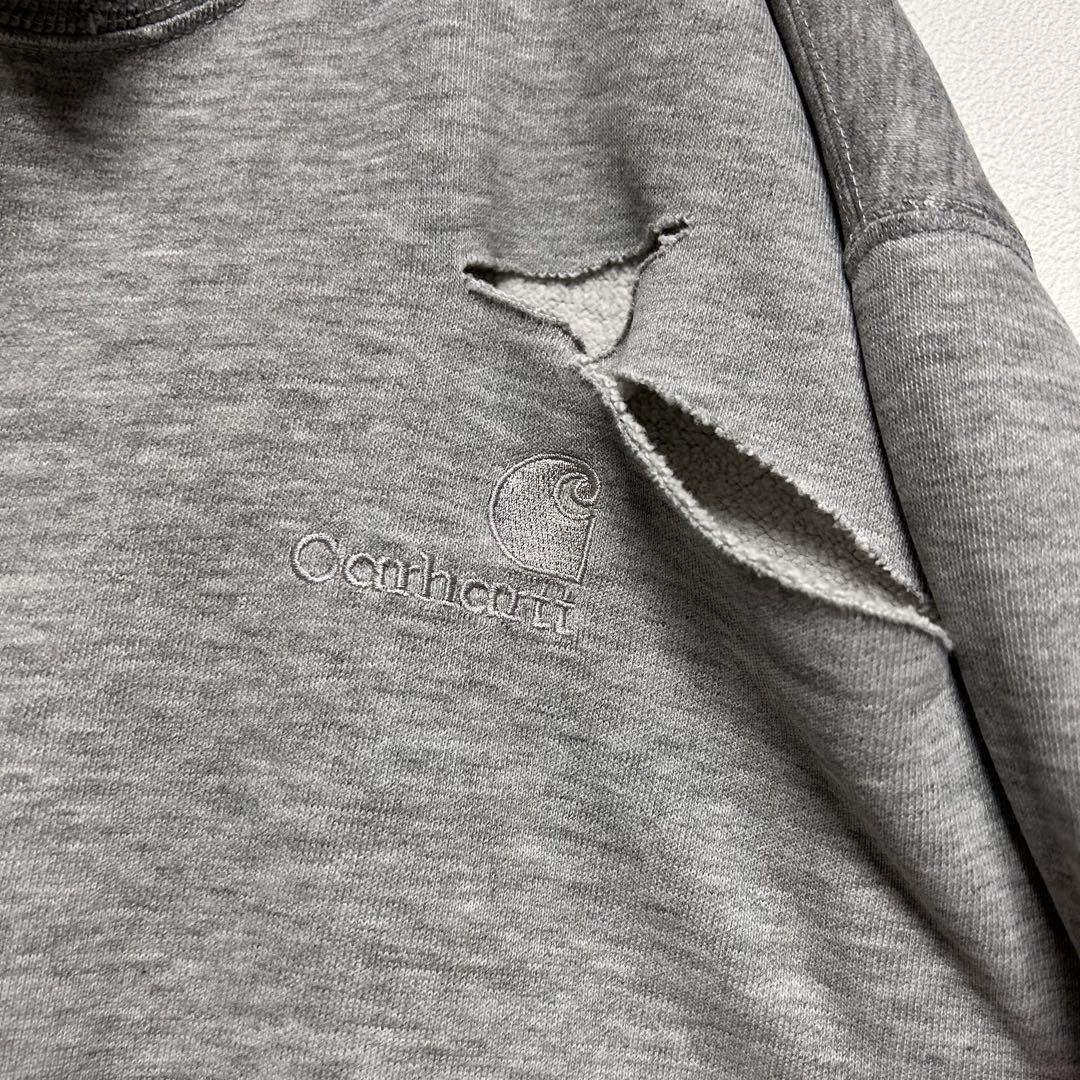 豊富なギフト グレー ダメージ加工 Carhartt セーター メンズ 3XL トップス