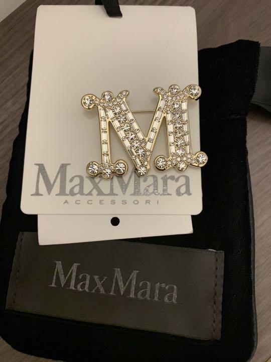 マックスマーラ MAX MARA クリスタル×ゴールド ブローチ
