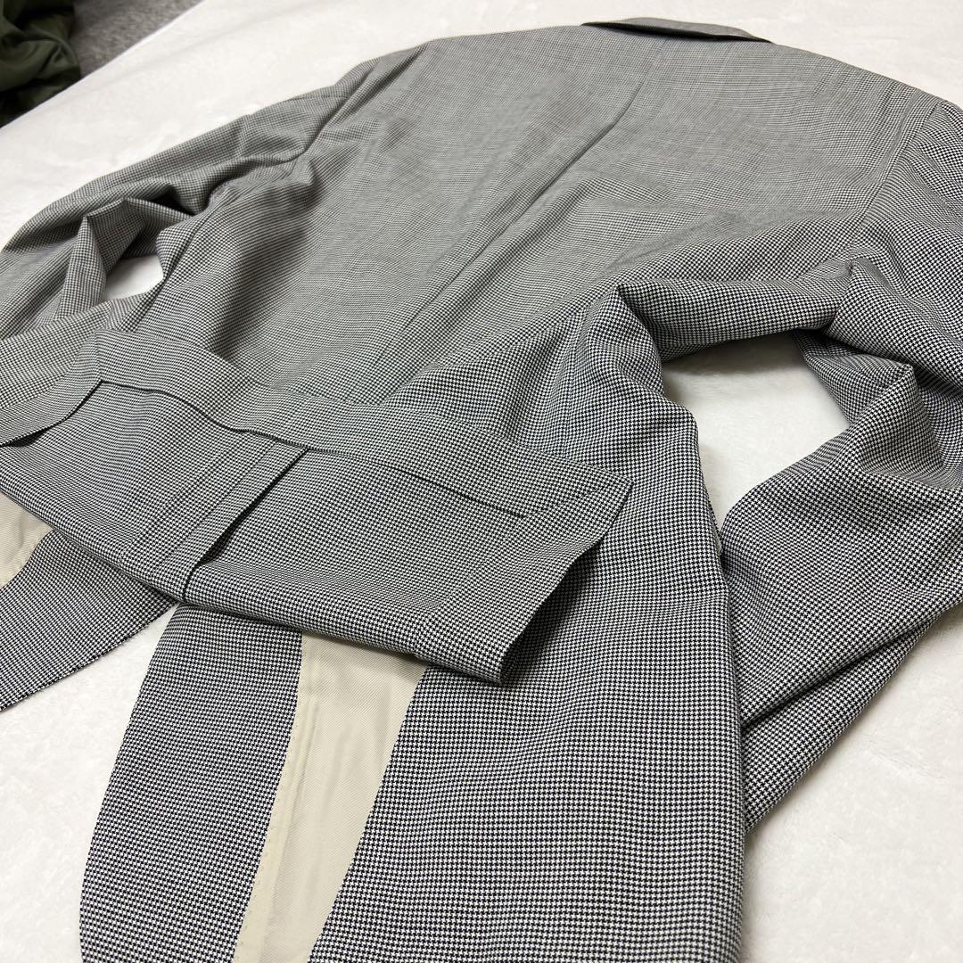 【美品】 ポールスチュアート スーツ シングル 千鳥格子 グレー XL 大きめ