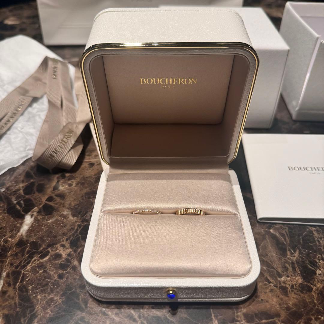 BOUCHERON キャトル グログラン エピュール ダイヤモンド リングセット
