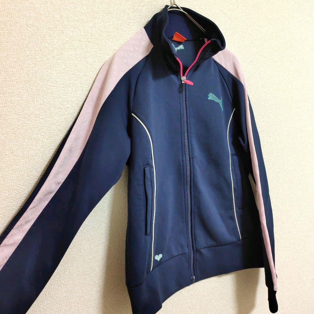 ★新品★紙タグ無し★ PUMA プーマ　ジャージ　ネイビー　ピンク　Sサイズ プーマ PUMA ジャージ S ネイビー/ピンク スマホ - メルカリ