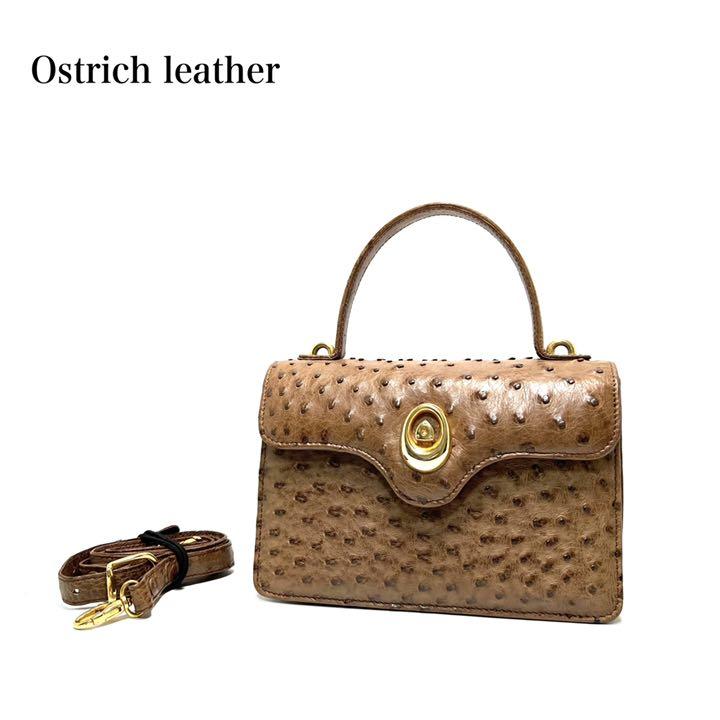 ☆良品☆ Ostrich オーストリッチ ダチョウ革 ハンドバッグ | refeccs