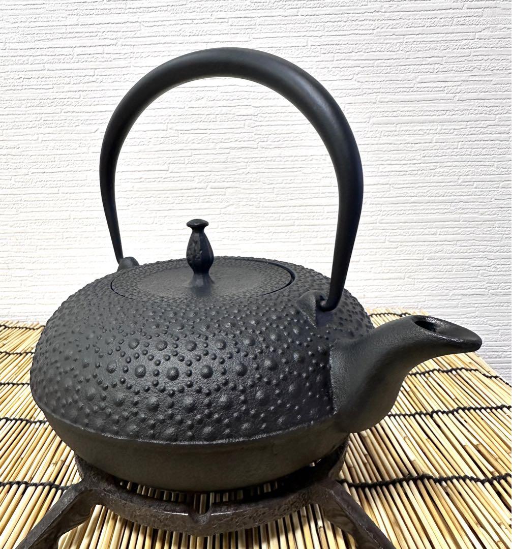ほぼ未使用品　南部盛榮堂ＯＩＧＥＮ　丸平丸亀甲　メーカー保証ＩＨ対応品　南部鉄瓶