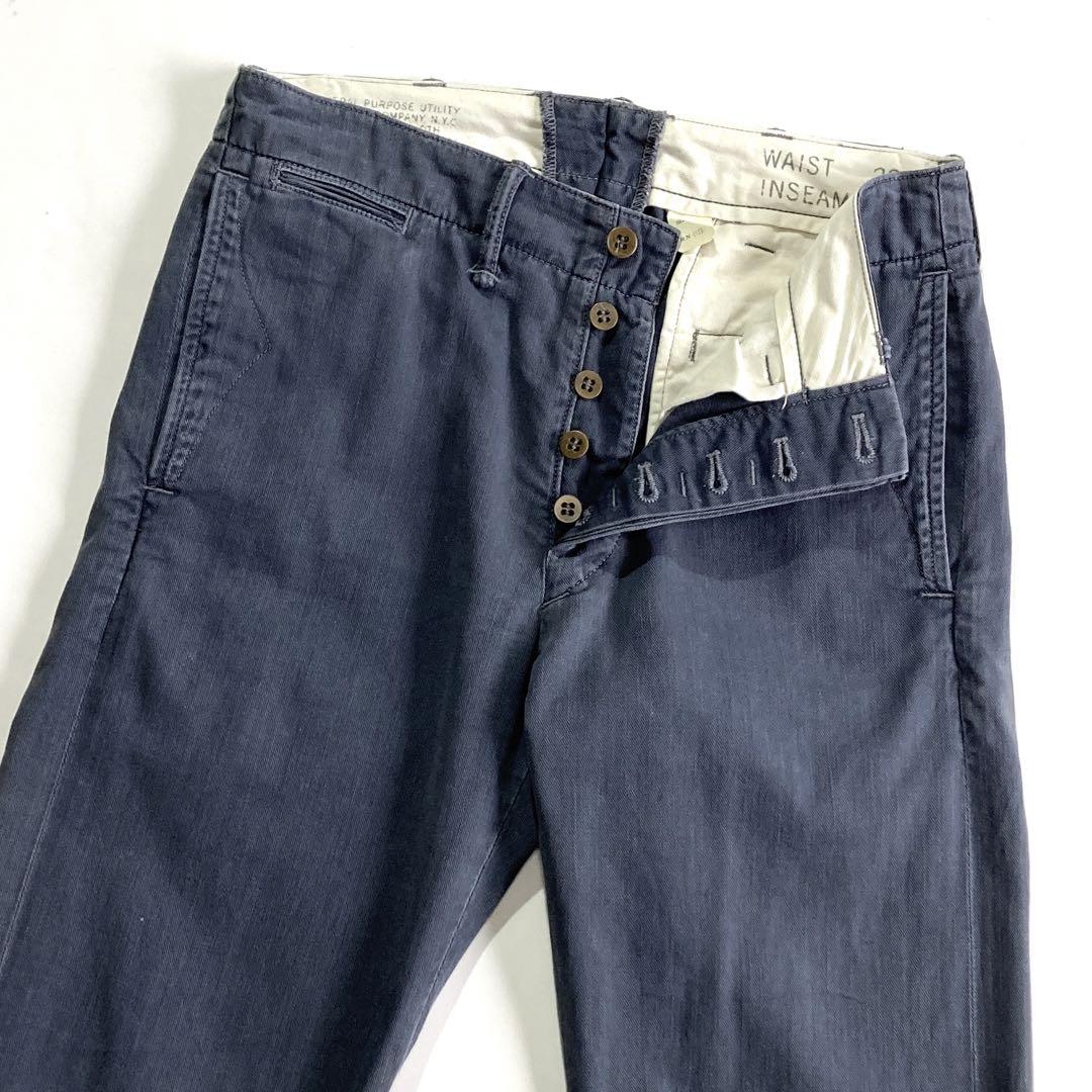 RRL コットン トラウザーズパンツ W28L30 ブルーグレー