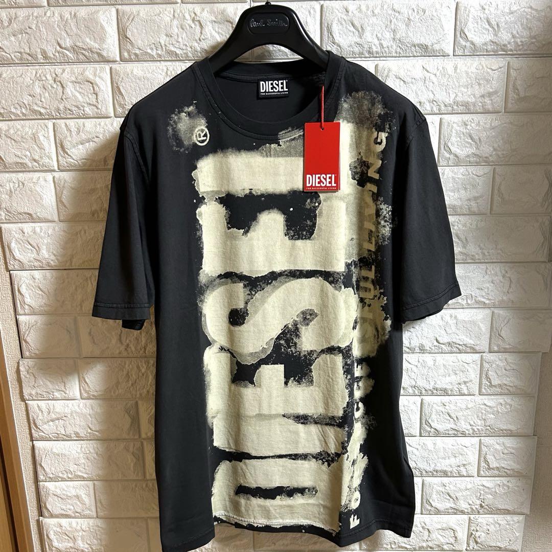 DIESEL ペイント ロゴ Ｔシャツ 半袖 DIESEL #snc ディーゼル Tシャツ カットソー 16 白 青 赤 半袖