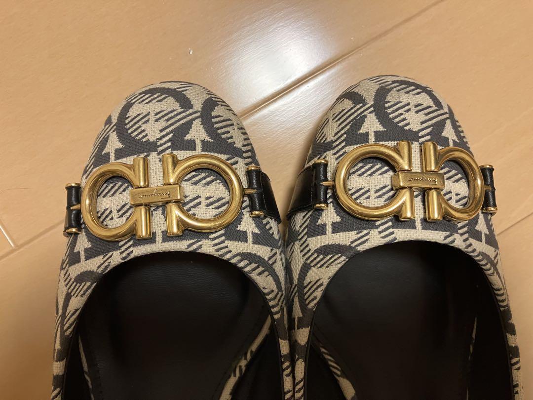 Salvatore Ferragamo フェラガモ 総柄 パンプス 8D