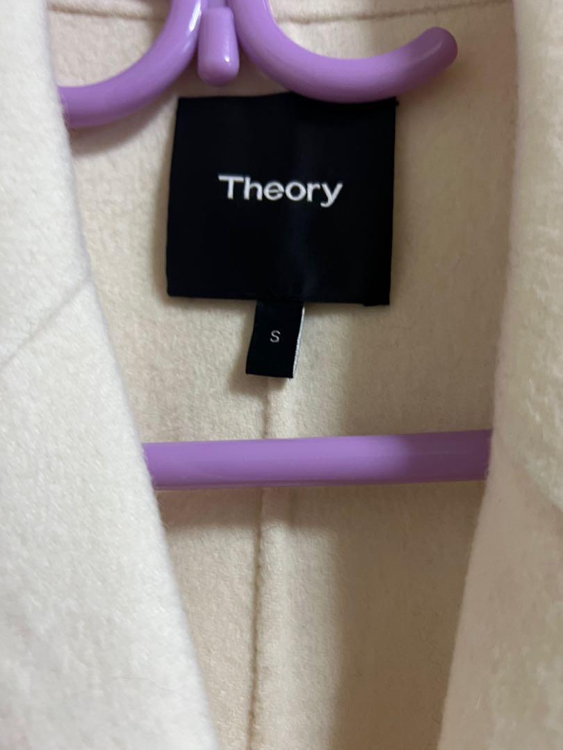 theoryカシミヤ混フェルト生地白コート theoryカシミヤ混フェルト生地白コート Sサイズ