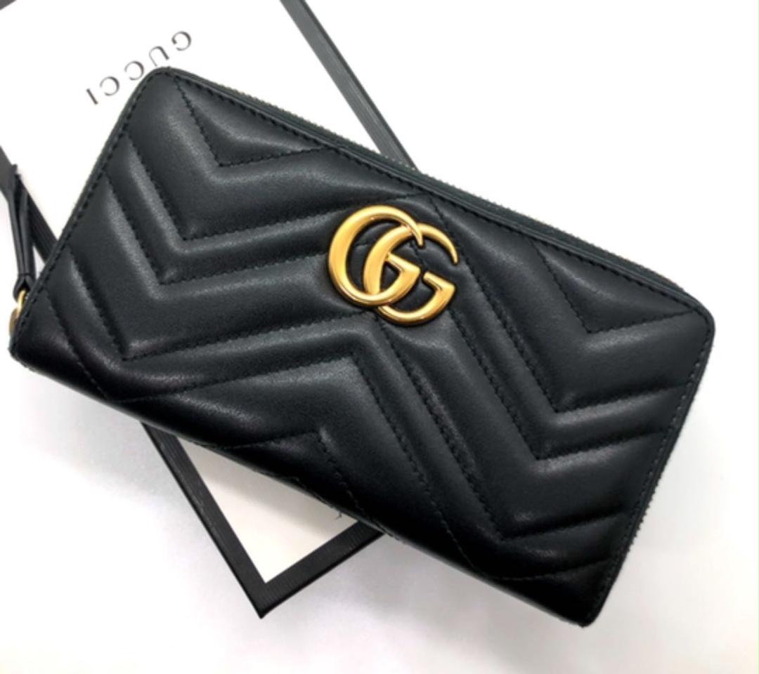 GUCCI GGマーモント ラウンドジップウォレット グッチ