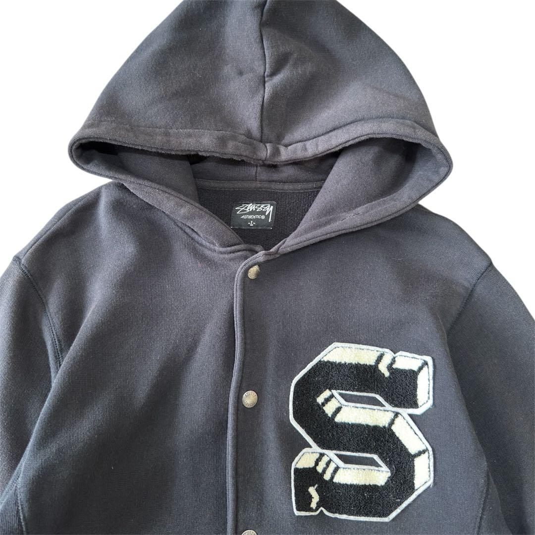 OLD stussy 刺繍ロゴ スタジャンパーカー OLD stussy 刺繍ロゴ スタジャンパーカー