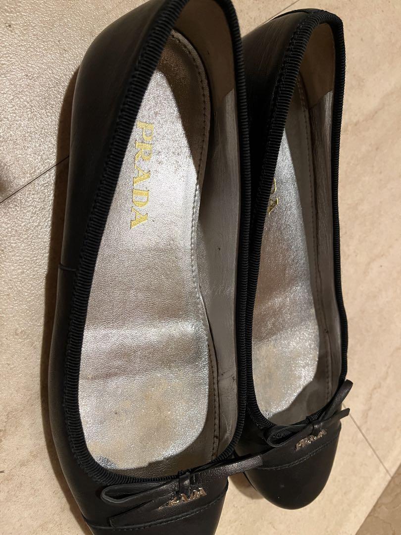 プラダ　PRADA バレエシューズ　リボン　34 1/2 22cm