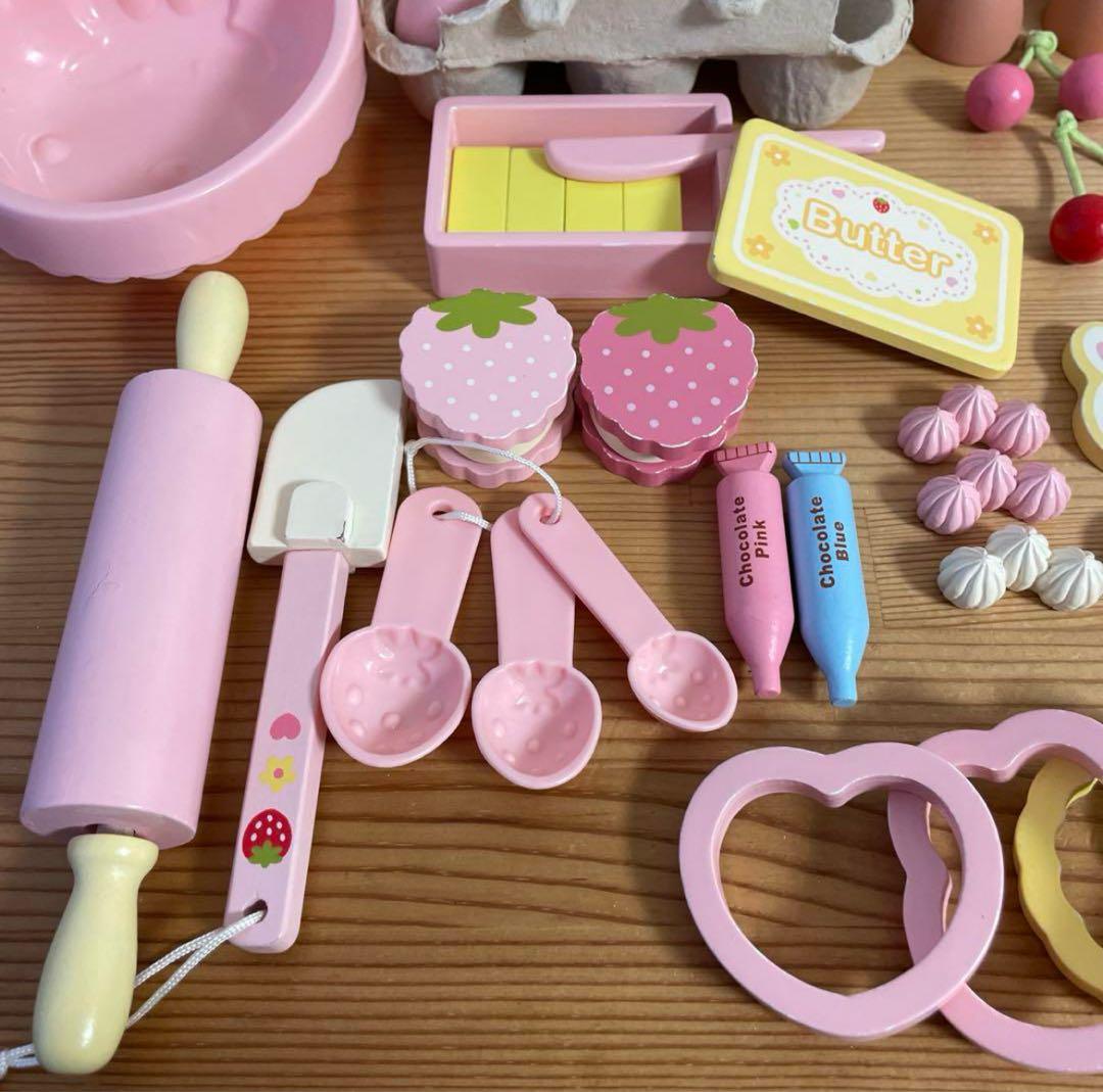 【数回使用】マザーガーデン 木製おままごとセット お菓子作り、キッチン