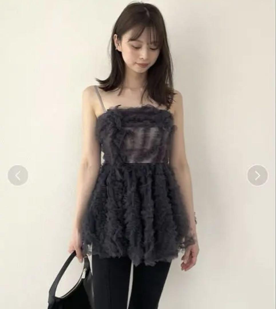 SNIDEL チュール刺繍ベアペプラムTOPS 値下げ不可