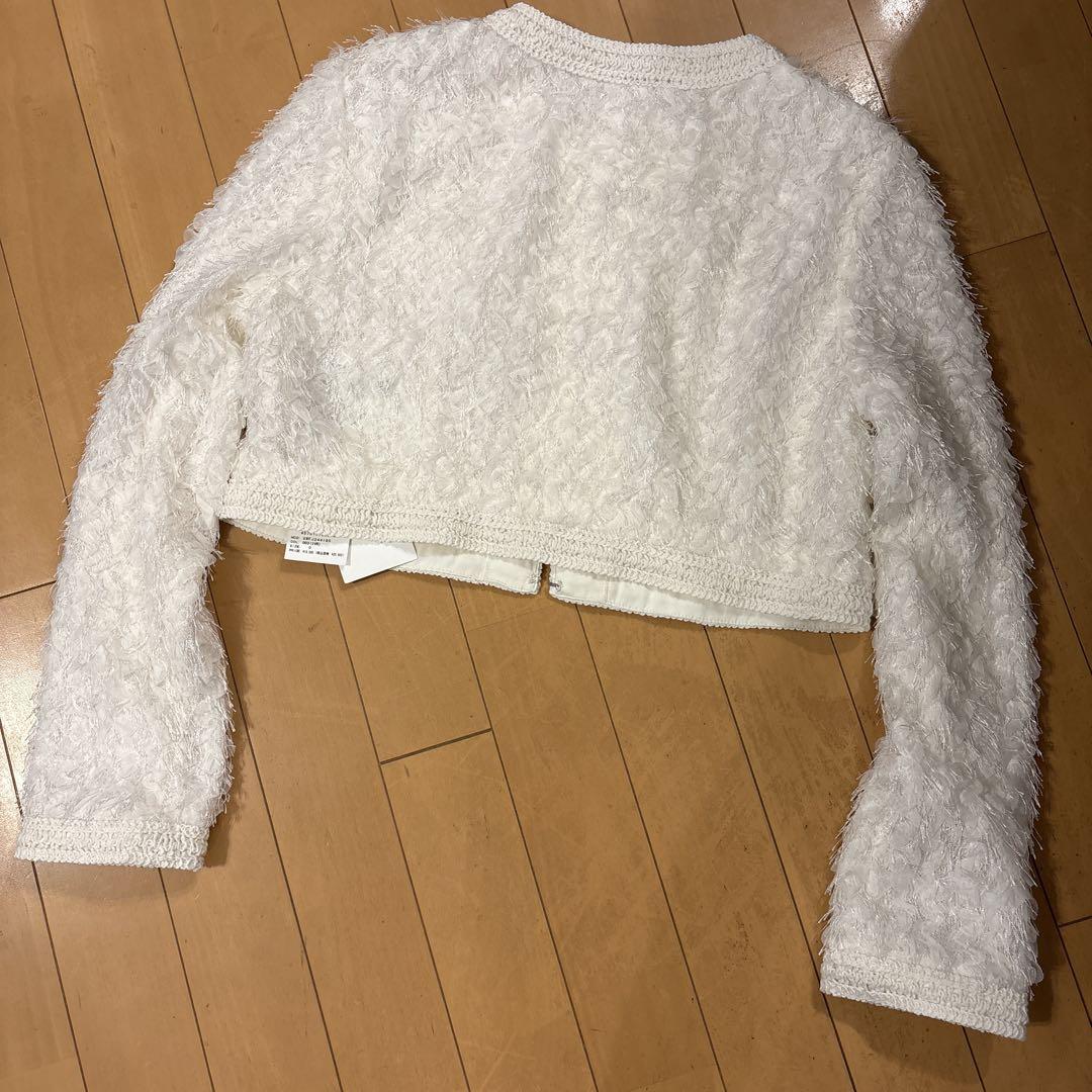 【SNIDEL】テクスチャーショートジャケット アイボリー サイズ0 タグ付き