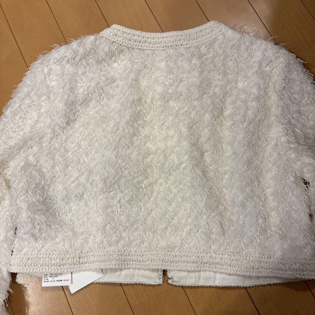 【SNIDEL】テクスチャーショートジャケット アイボリー サイズ0 タグ付き