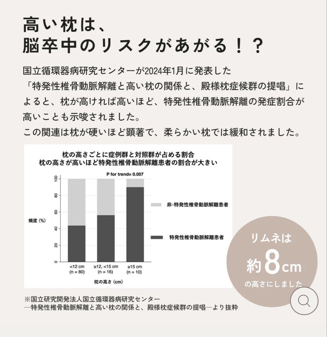 リムネ　枕　limne the pillow