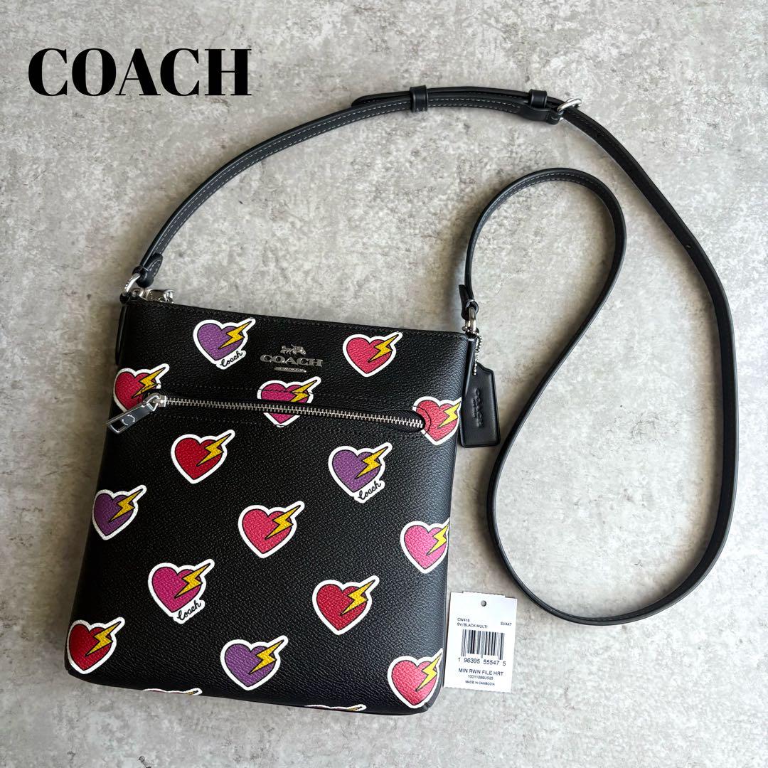 級 COACH ミニ ローワン ハート ボルト ショルダーバッグ