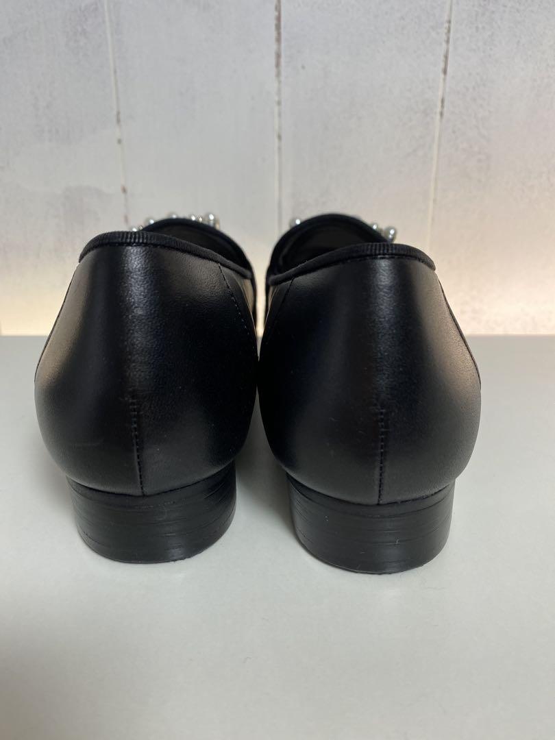 ダイアナ★黒パール付きバックル★ローファー★DIANA★現行品