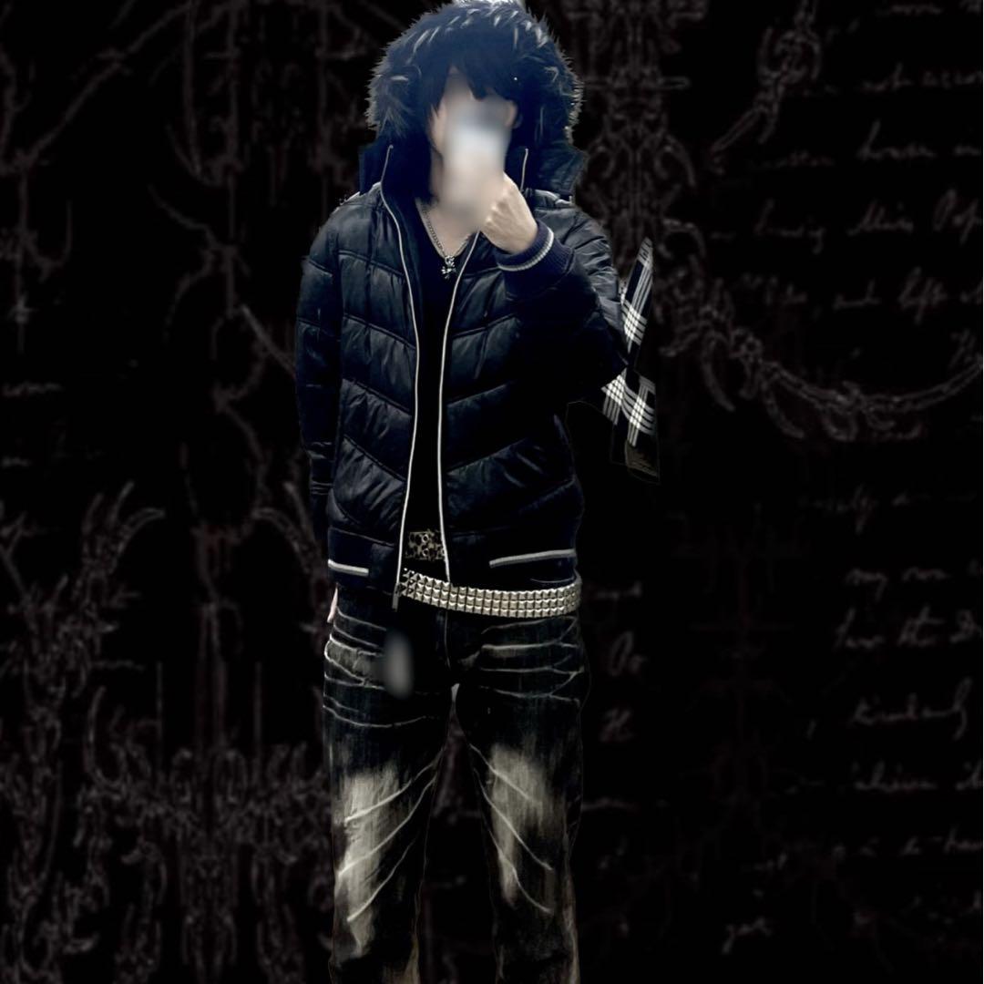 00s archive 平成 ギャル男y2k ファー付きダウンジャケット