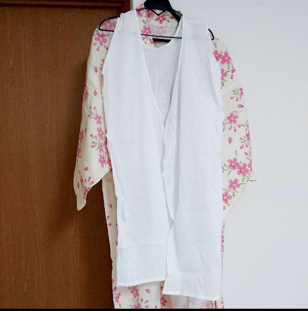 (ほぼ新品 試着のみ) 浴衣一式 帯 肌着 ピンク 花柄 桜 (ほぼ新品 試着のみ) 浴衣一式 帯 肌着 ピンク 花柄 桜