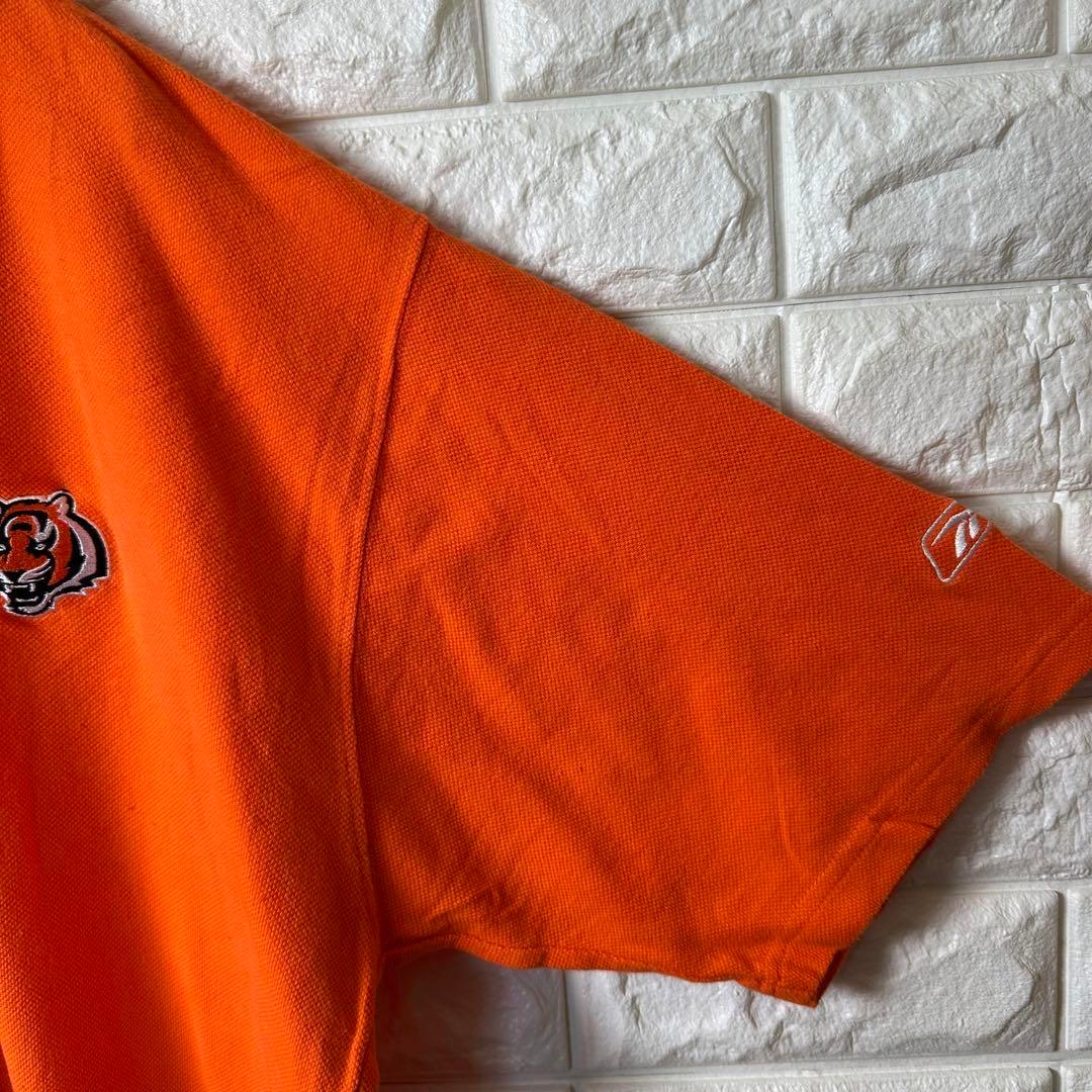 ー品販売  AM36【NFL】刺繍ロゴポロシャツ【メンズM】オレンジ トップス トップス