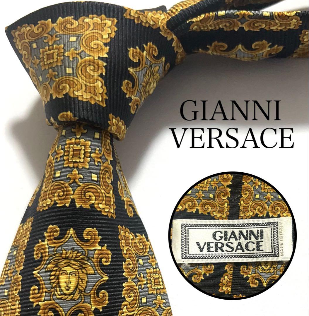 極美品 GIANNI VERSACE ネクタイ メデューサ 総柄