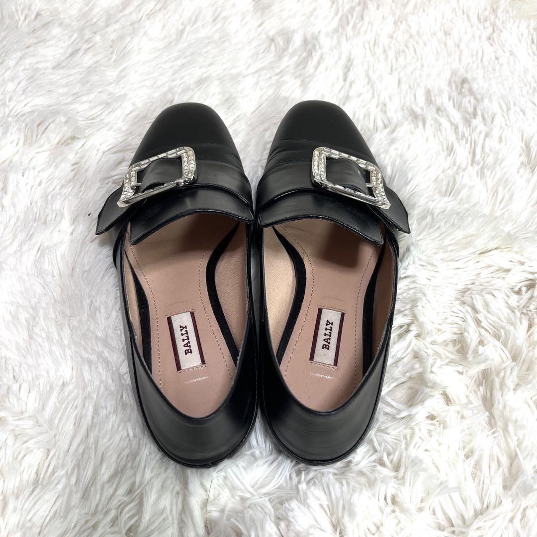 極美品】BALLY JANELLE ローファー スリッポン ビジュー 黒