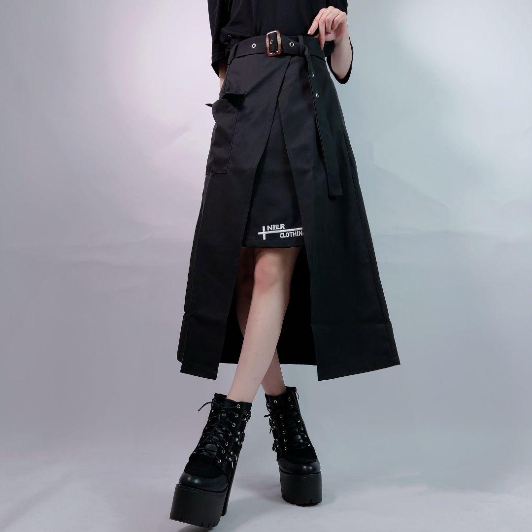 新品　NieR Closing 変型ロングスカート 取り外し可能ベルト付き