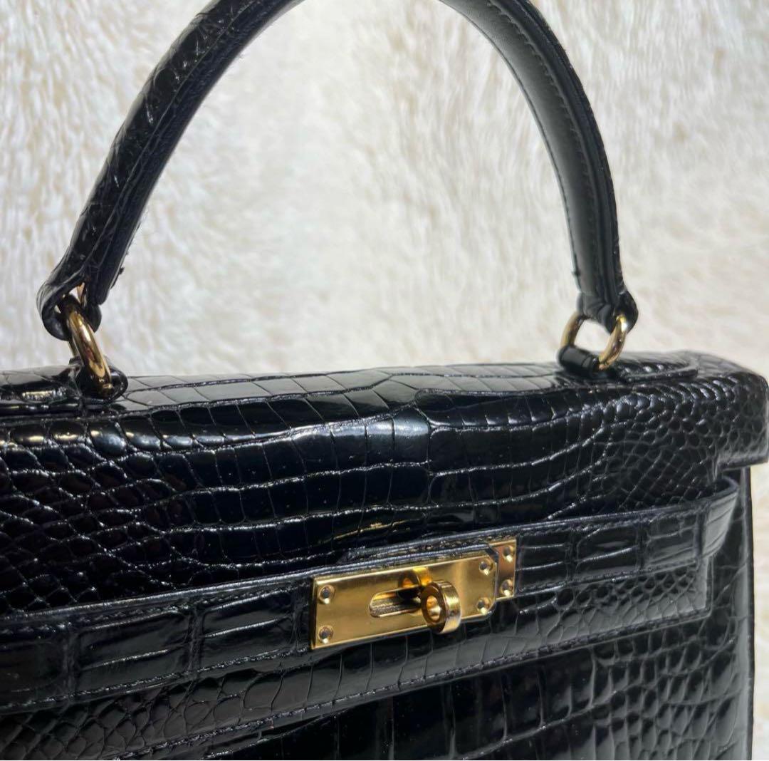 美品✨シャイニング ポロサス スモールクロコダイル センター取り ブラック