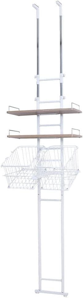 ランドリーラック 洗濯機ラック 幅60 スリム 収納棚 突っ張り カゴ付き NEXPOTALLINN_EU