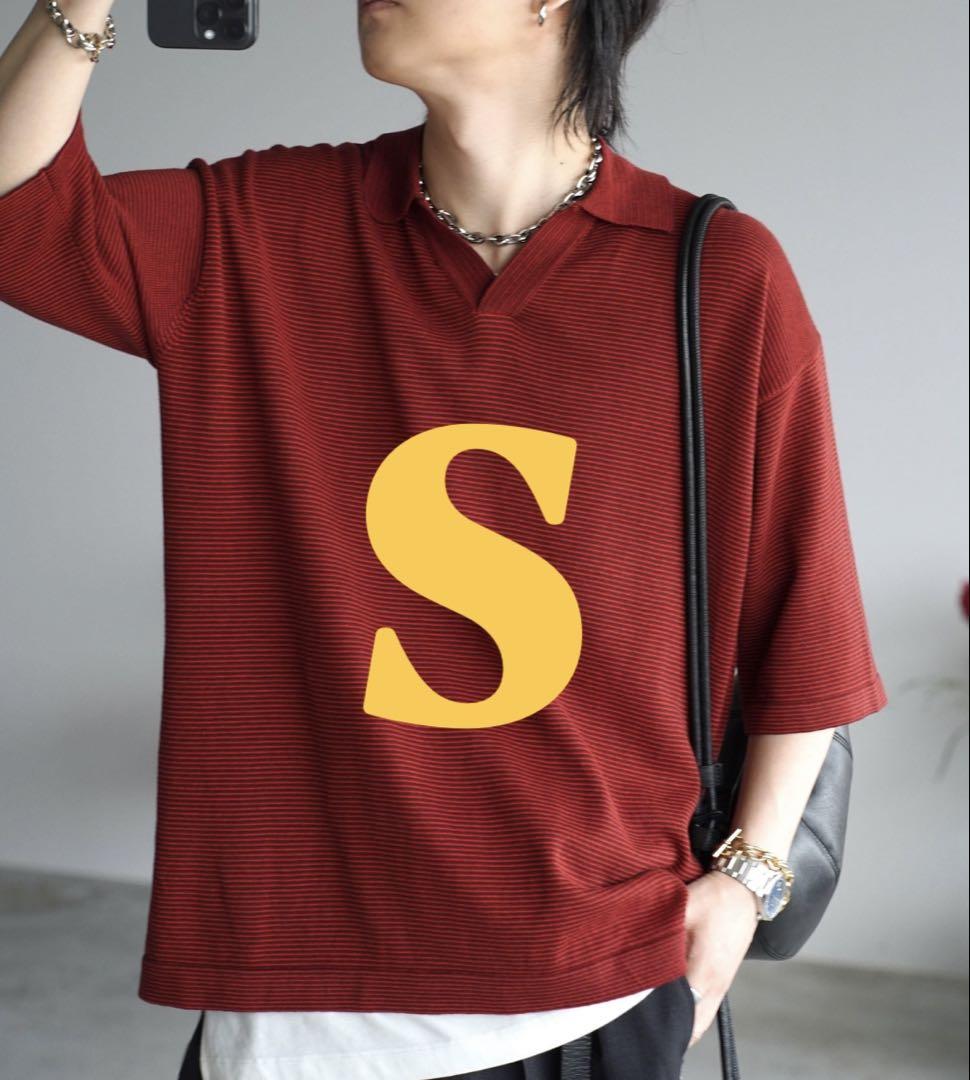 トップス WYM LIDNM PIN BORDER KNIT POLO