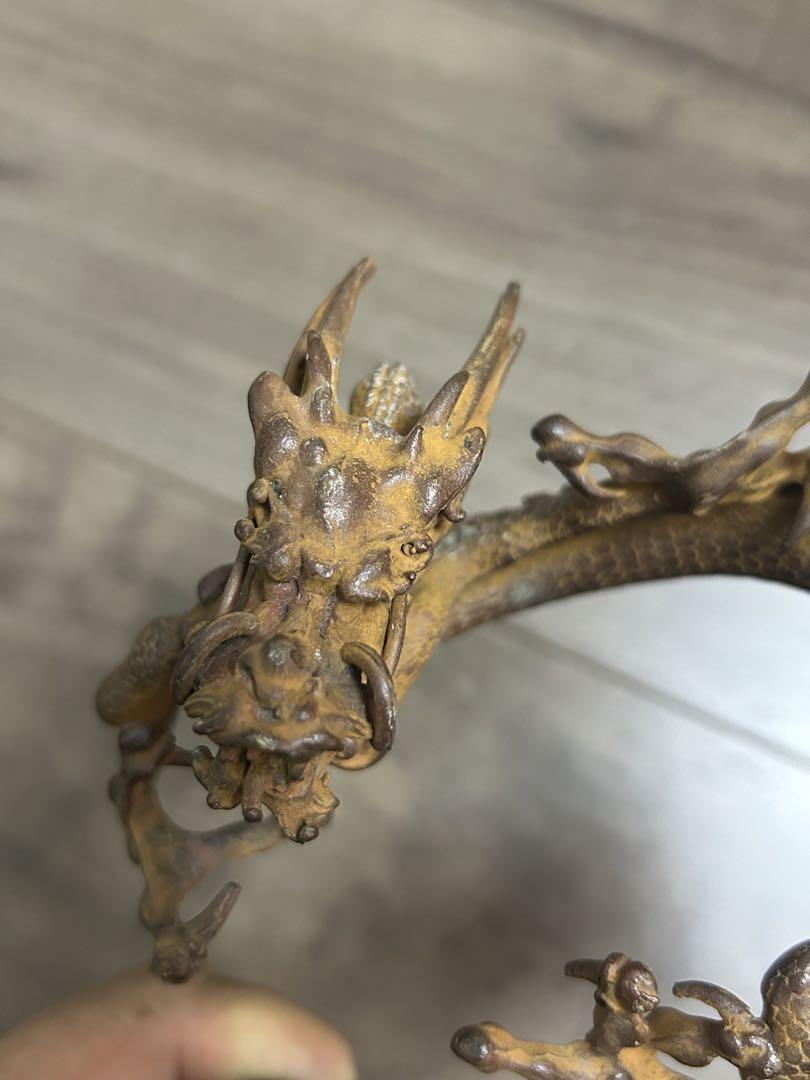 三爪金龍，古銅製，時代物