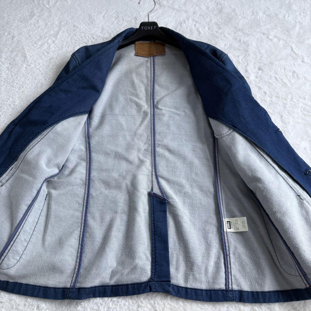 美品 Lサイズ EDWIN テーラードジャケット デニム 伸縮性 洗える