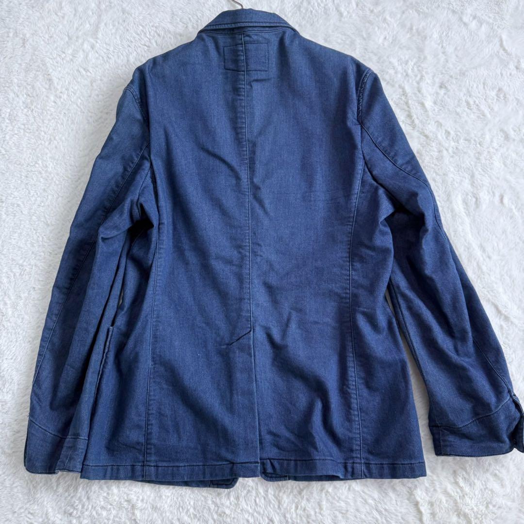 美品 Lサイズ EDWIN テーラードジャケット デニム 伸縮性 洗える