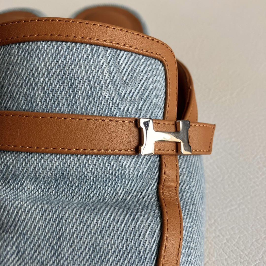 HERMES エルメス グルーピー デニム レザー ミュール 35 22cm