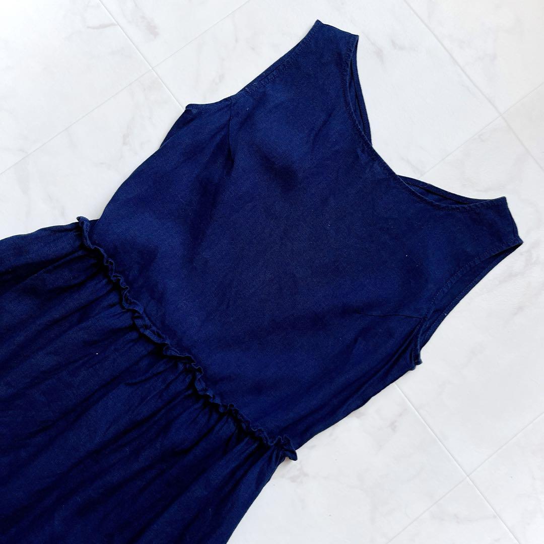 【極美品】ANAYI ノースリーブ　ストライプ　シャツワンピース　36 美品✨ ANAYI ノースリーブニットワンピース ストライプ 36