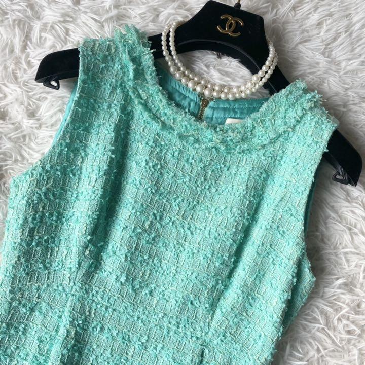 お買い得低価 yu様専用♡美品ケイトスペードひざ丈ワンピース ツイード ティファニーブルー S kyINn-m32000412031 100%新品定番