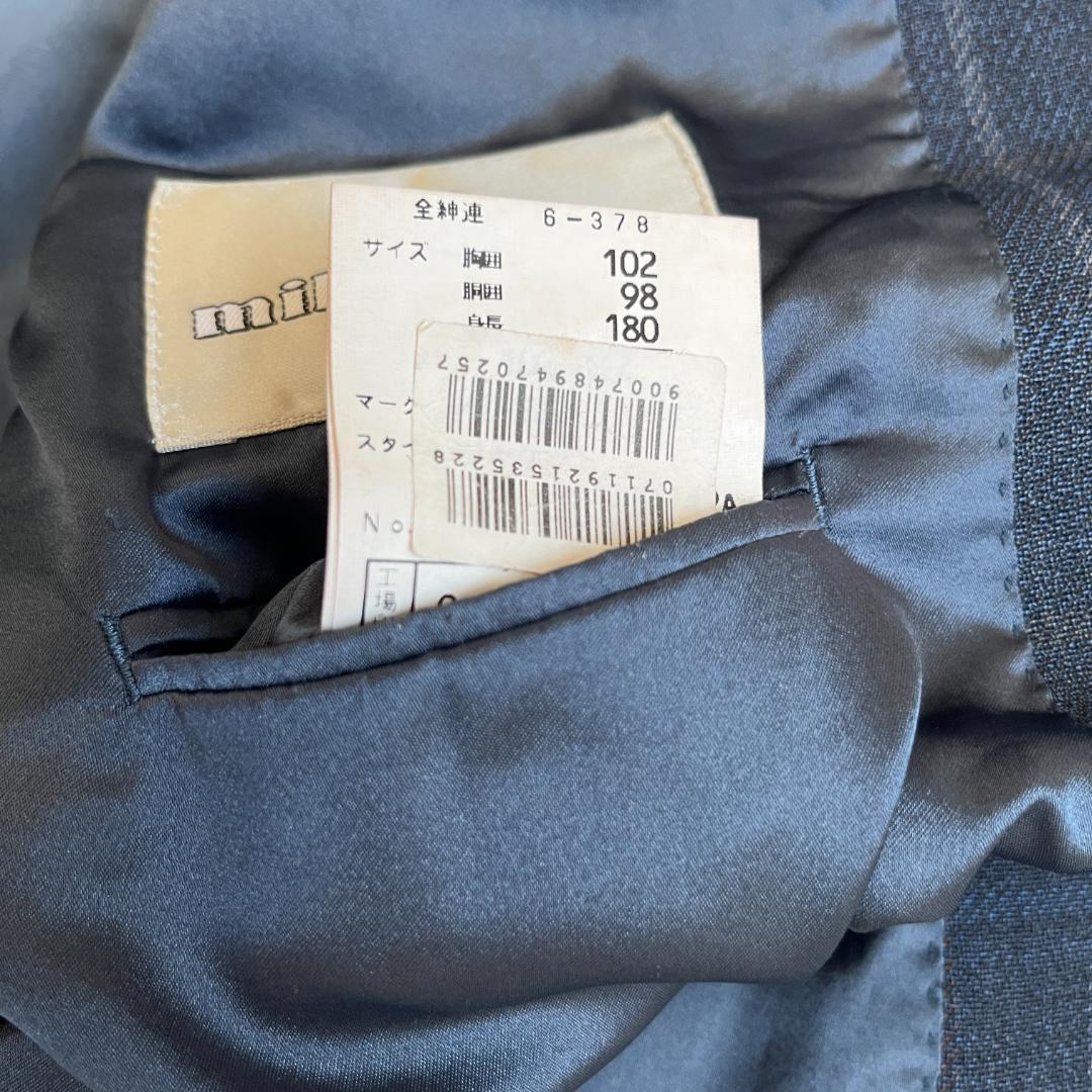 美品　ミラショーン　ウールテーラードジャケット　上品チェック柄　L~XL