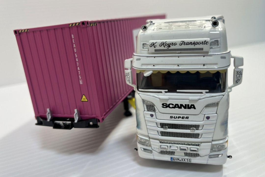 WSI SCANIA&TRAILER&CONTAINER ONE セット WSI 1/50 for VOLVO FH 4 SLEEPER CAB 6x2 LOWLOADER trailer
