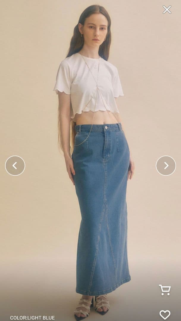 エイミーイストワール デニムスカート 新品 ライトブルー