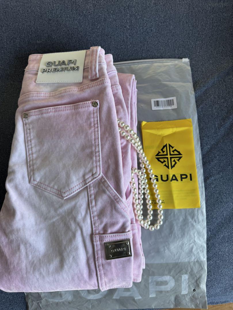 GUAPI】 ベルベット スタックデニム スリムフィット ジーンズ