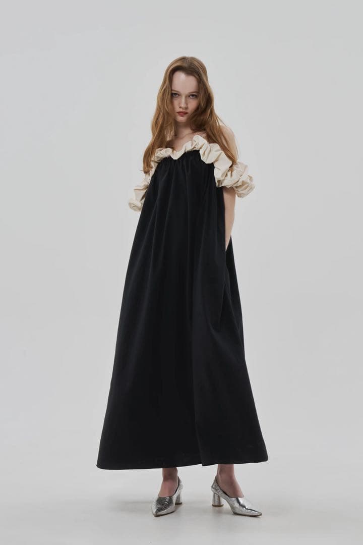 （正規品）THETOE Erie frills バイカラーワンピース　S