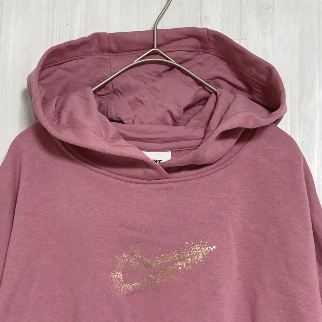 NIKE ナイキ ショート丈パーカー 【美品】 ピンク L - メルカリ