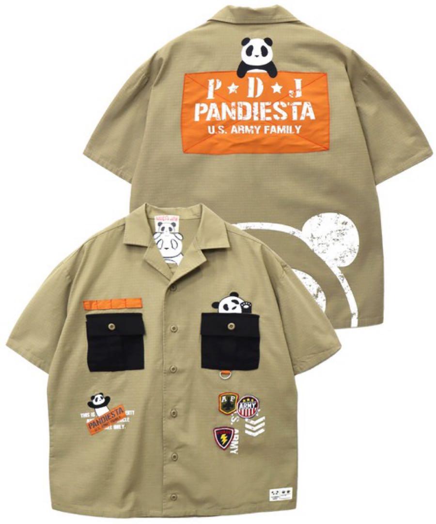 【新品 】PANDIESTA ナイロン切替ミリタリーシャツ