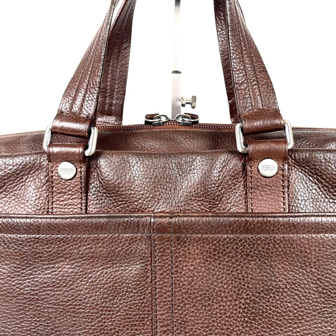 美品　COACH ブリーフケース　トートバッグ　2WAY ショルダーバッグ　茶 コーチ トートバッグ 2way ショルダーバッグ ビジネス ブリーフ