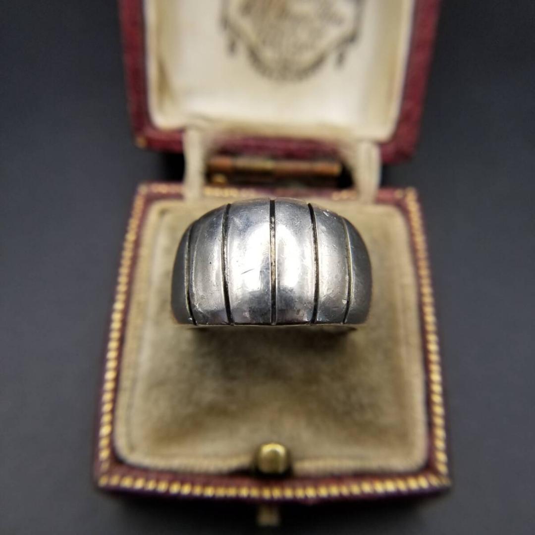 安価 メキシコ 925 シルバー ストライプカット ヴィンテージ リング アクセサリー